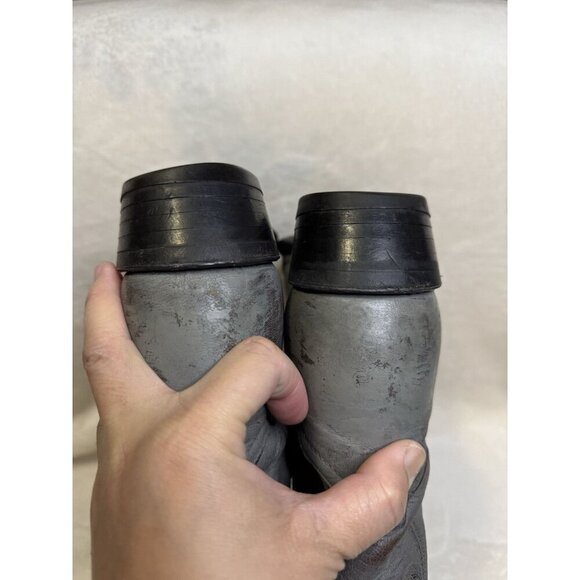 TONY LAMA Cowboy Boots Mens Gray Leather Western Pull On Rodeo 10EE READ - Picture 11 of 16